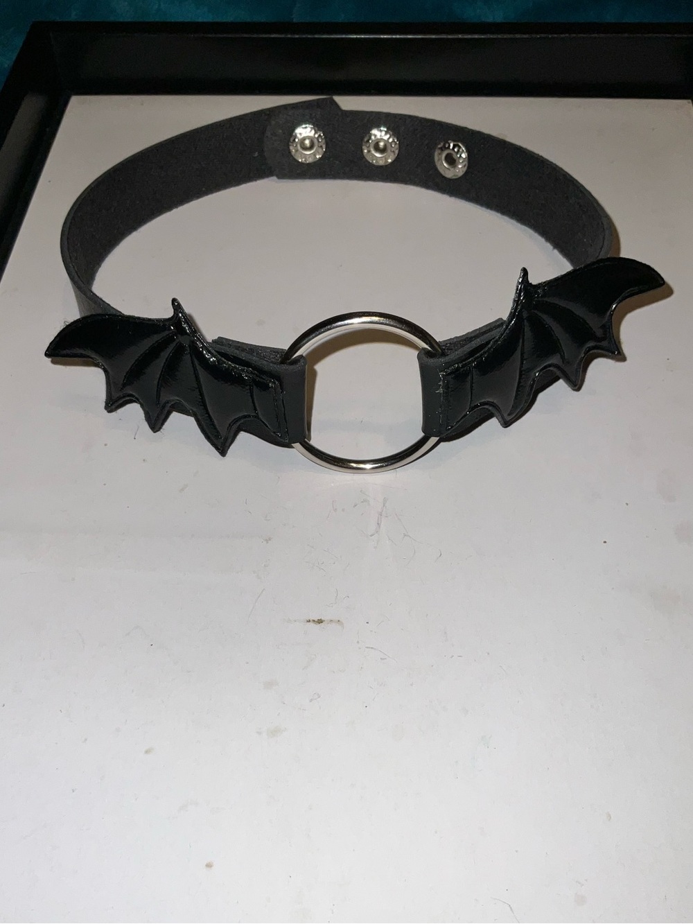 Gothic Black Bat Wing O-Ring Choker Necklace punk harajuku NEW